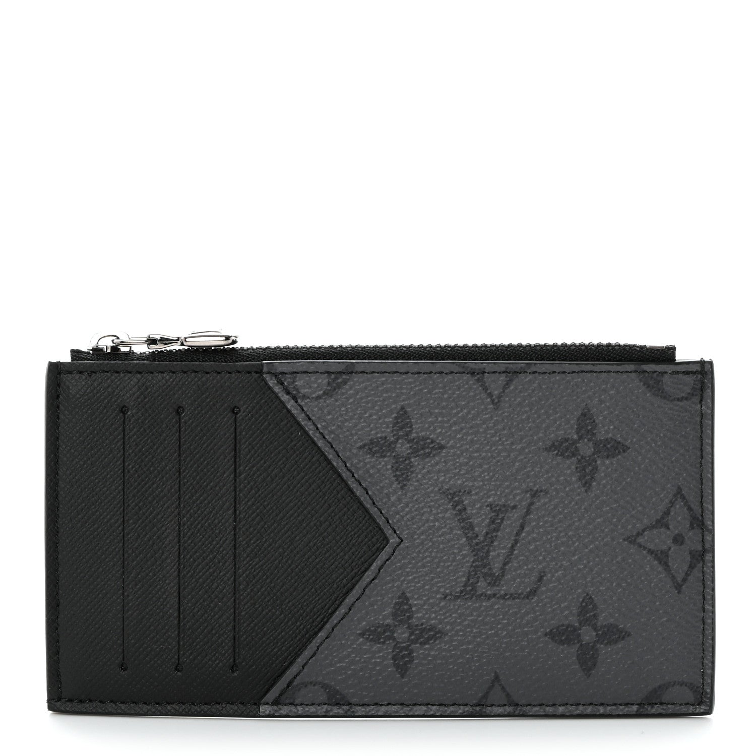 Louis Vuitton Reverse Monogram Eclipse Taiga Coin Card Holder 1 of 8