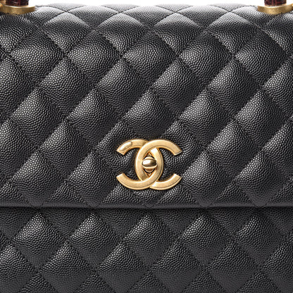 Chanel Caviar Lizard Quilted Medium Coco Handle Flap Black 10 of 11