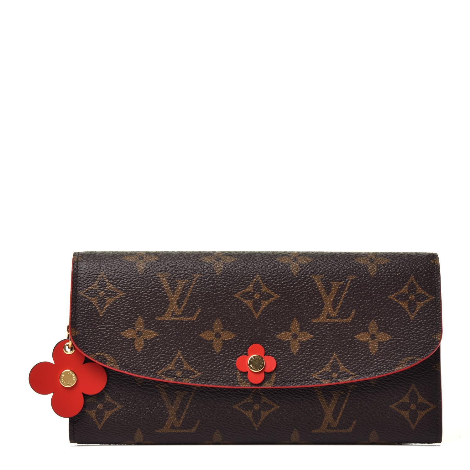 Louis Vuitton Monogram Bloom Flower Emilie Wallet Rouge 1 of 8