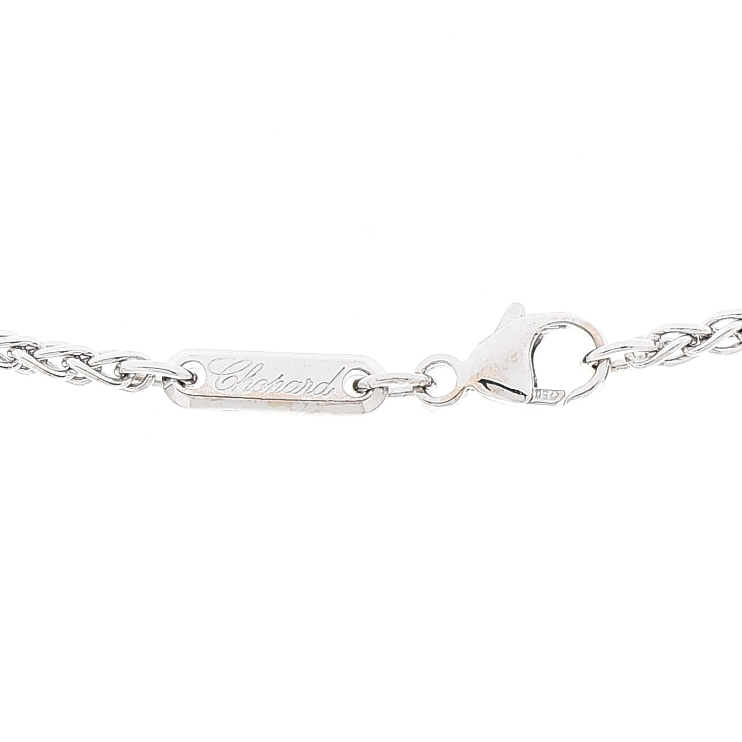 18K White Gold Happy Diamonds Floating Heart Pendant Necklace