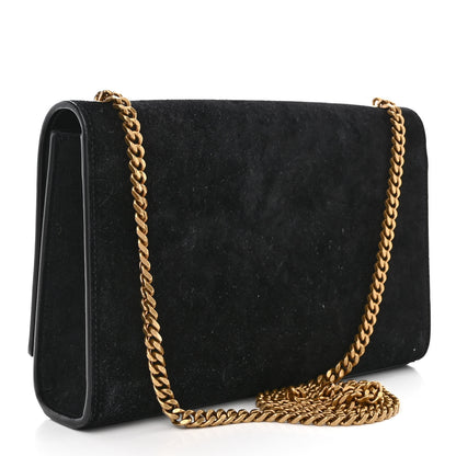 Saint Laurent Suede Studded Medium Classic Monogram Kate Satchel Black 3 of 10
