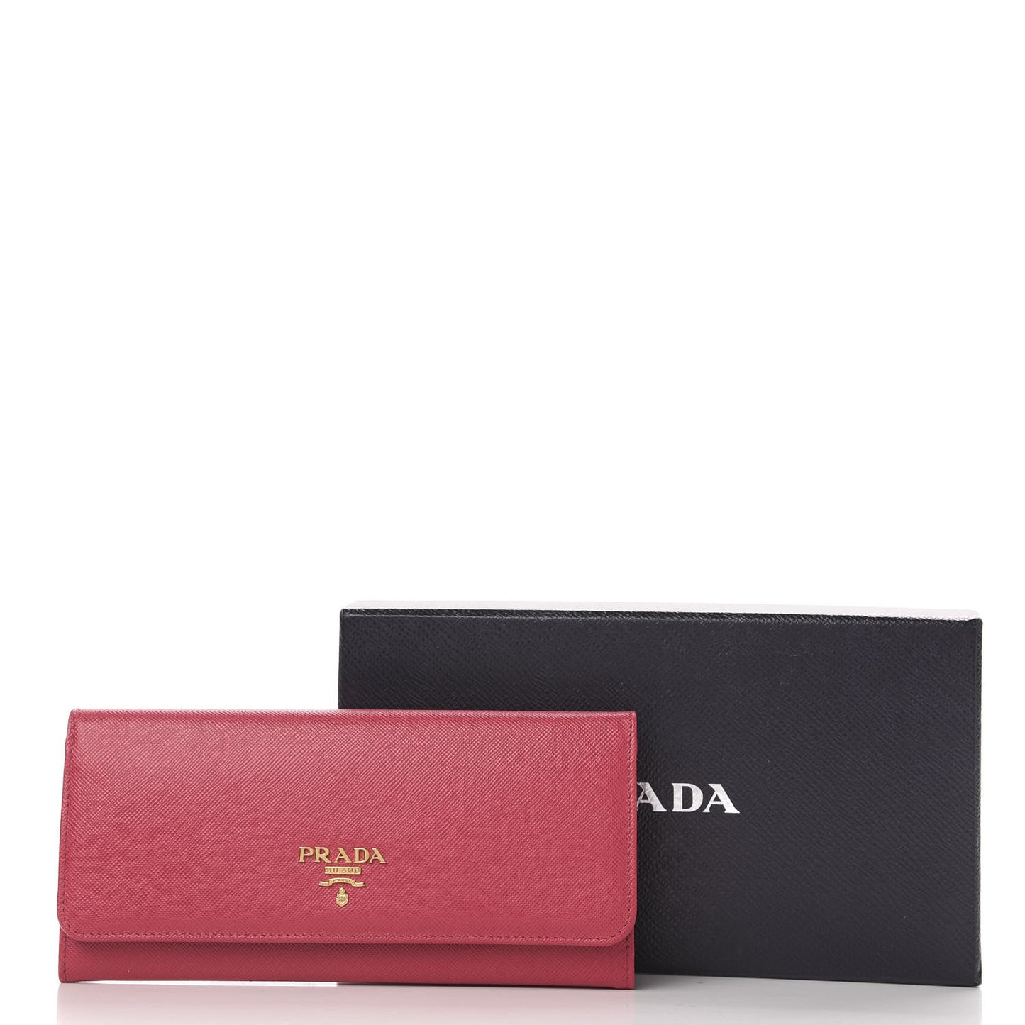 Saffiano Metal Continental Flap Wallet Fragola Talco