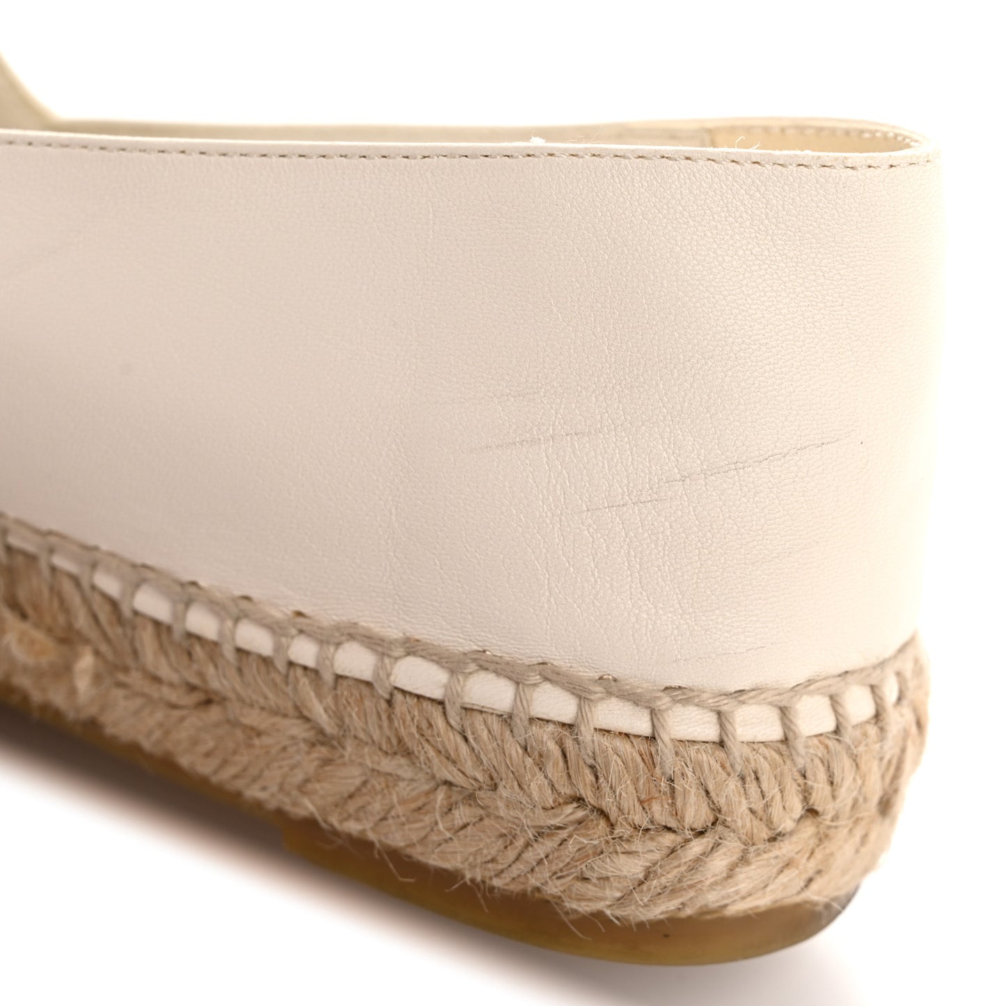 Lambskin CC Espadrilles 39 White Black