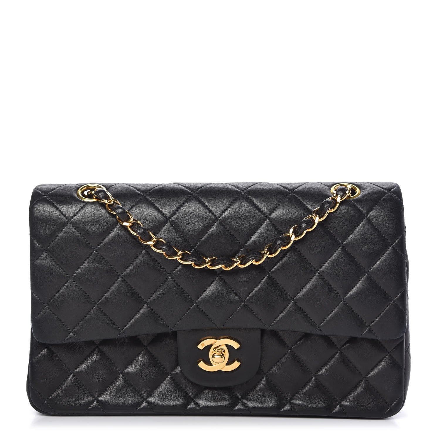 Chanel Lambskin Quilted Medium Double Flap Black 1 of 11