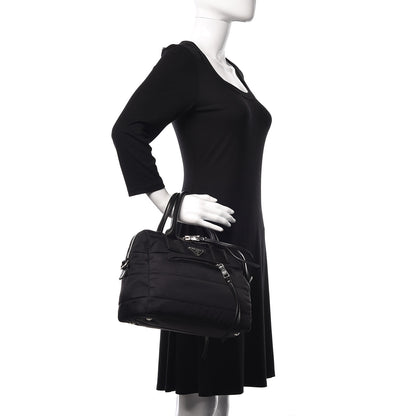 Prada Nylon Tessuto Quilted Bowler Black 2 of 10