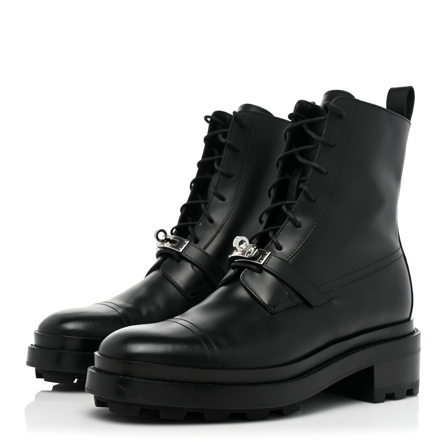 Hermes Glossed Calfskin Funk Ankle Boots 39.5 Black 3 of 10