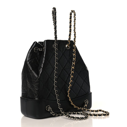 Chanel Aged Calfskin Quilted Small Gabrielle Backpack Black 3 of 9