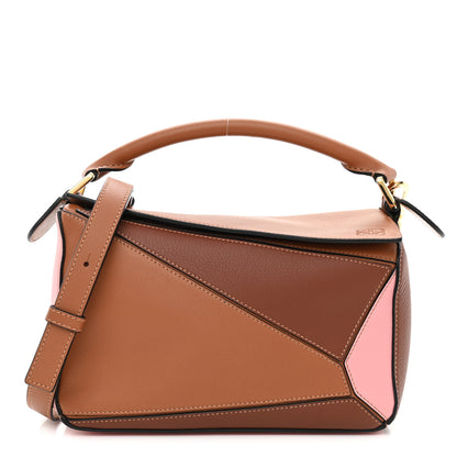Loewe Calfskin Small Puzzle Bag Tan Medium Pink 1 of 9