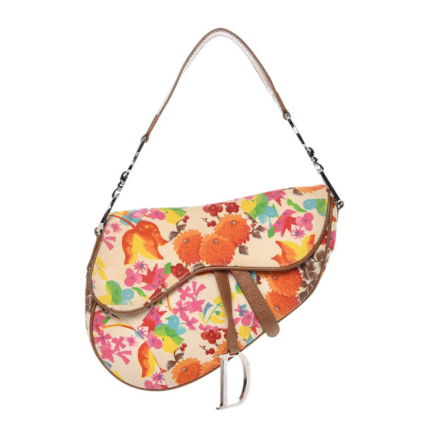 Christian Dior Canvas Floral Saddle Bag 297714 – FASHIONPHILE