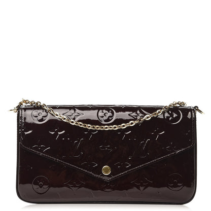 Louis Vuitton Vernis Pochette Felicie Chain Wallet Amarante 1 of 8