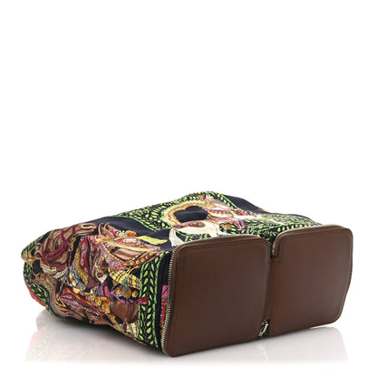 Hermes Buffle Silky Pop La Danse du Cheval Marwari Shopper Tote Noir Vert Vif Multicolor 4 of 15