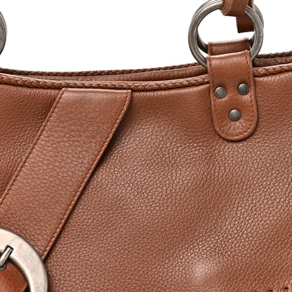 Christian Dior Pebbled Calfskin Braided Gaucho Saddle Handle Bag Brown 8 of 14