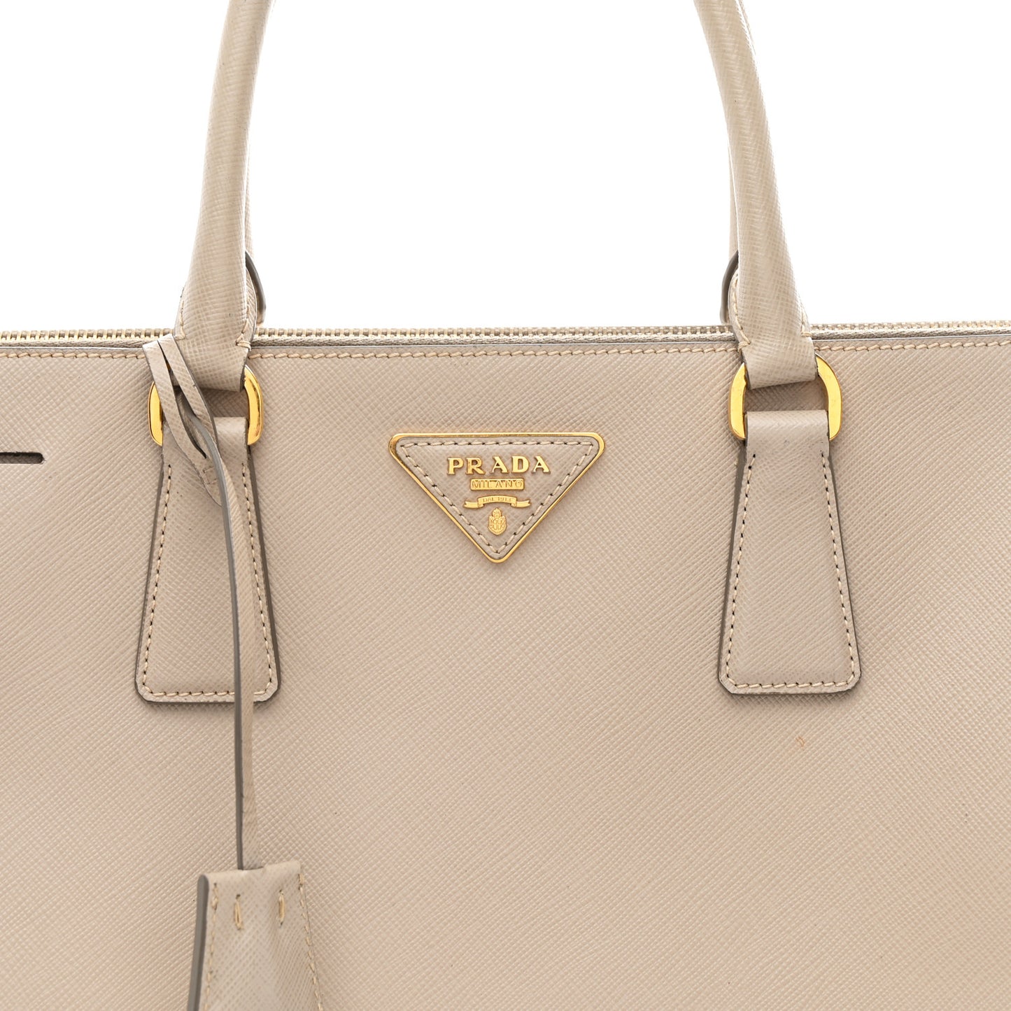 Saffiano Medium Galleria Double Zip Tote Pomice