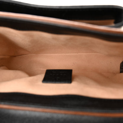Gucci GG Supreme Monogram New Sakai Lux Calfskin Mini Padlock Flap Pocket Shoulder Bag Beige Ebony Black Cuir 6 of 11