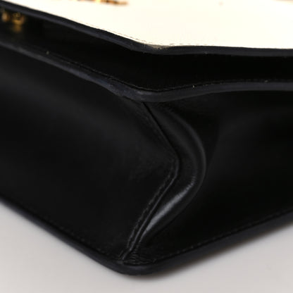 Prada Saffiano Chain Shoulder Bag White Black 8 of 8