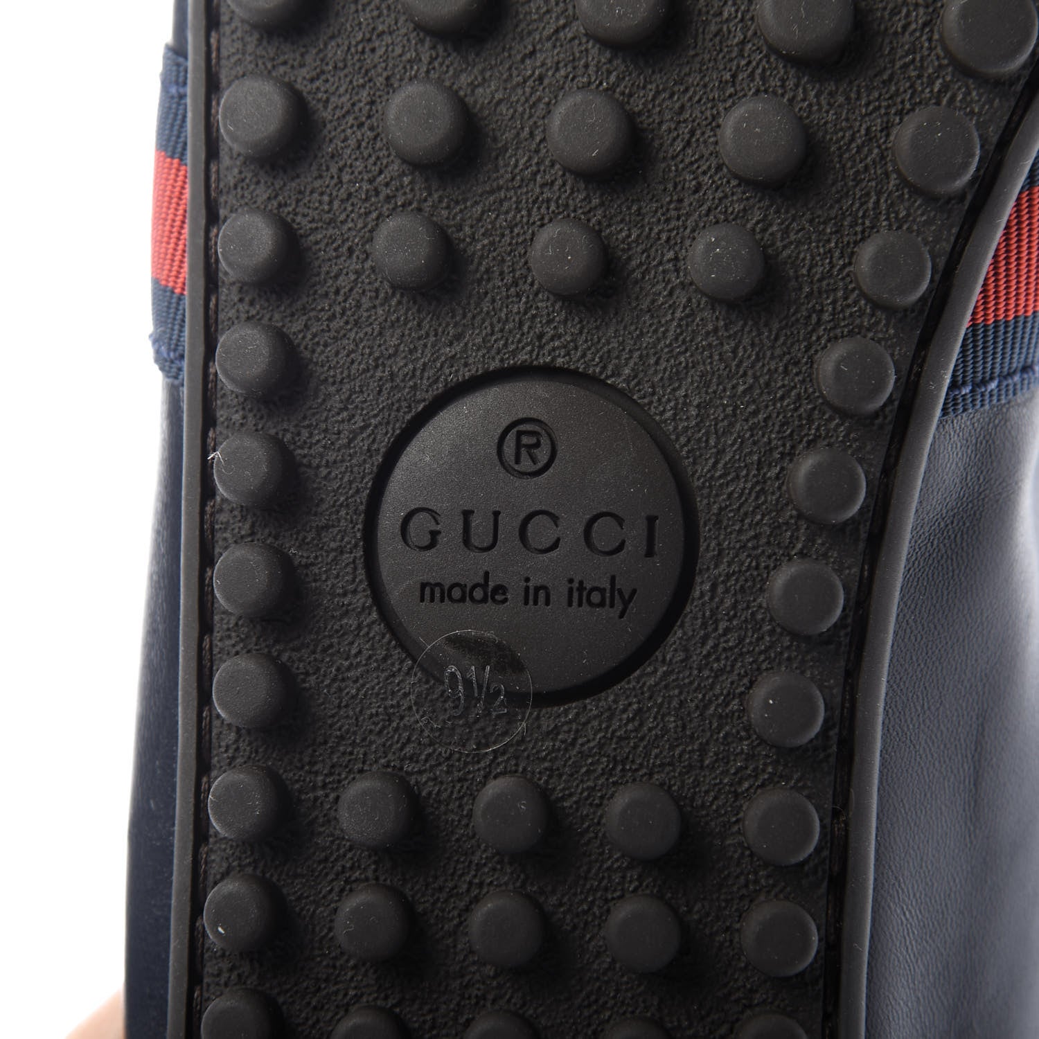 Gucci Nappa Web Mens Kanye Driver Loafers 9.5 Blue 7 of 8