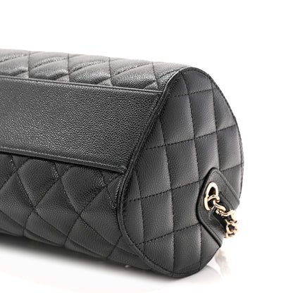 Chanel Caviar Quilted Barrel Clutch With Chain  Black 10 of 11