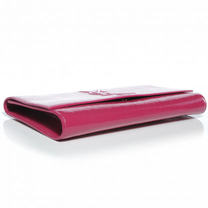Saint Laurent Textured Patent Belle de Jour Clutch Pink 4 of 7