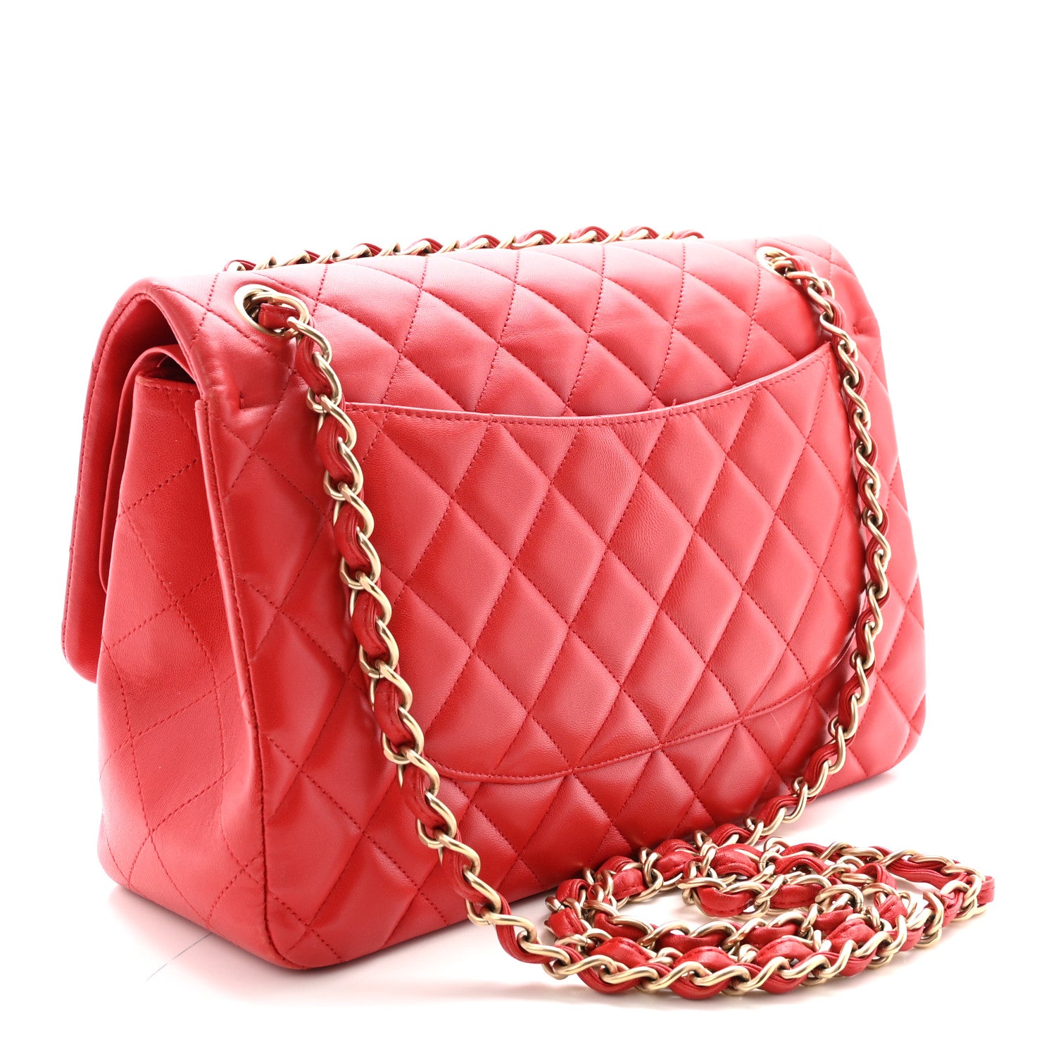 Chanel Lambskin Quilted Jumbo Double Flap Red 3 of 10