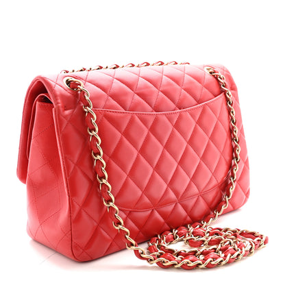 Chanel Lambskin Quilted Jumbo Double Flap Red 3 of 10