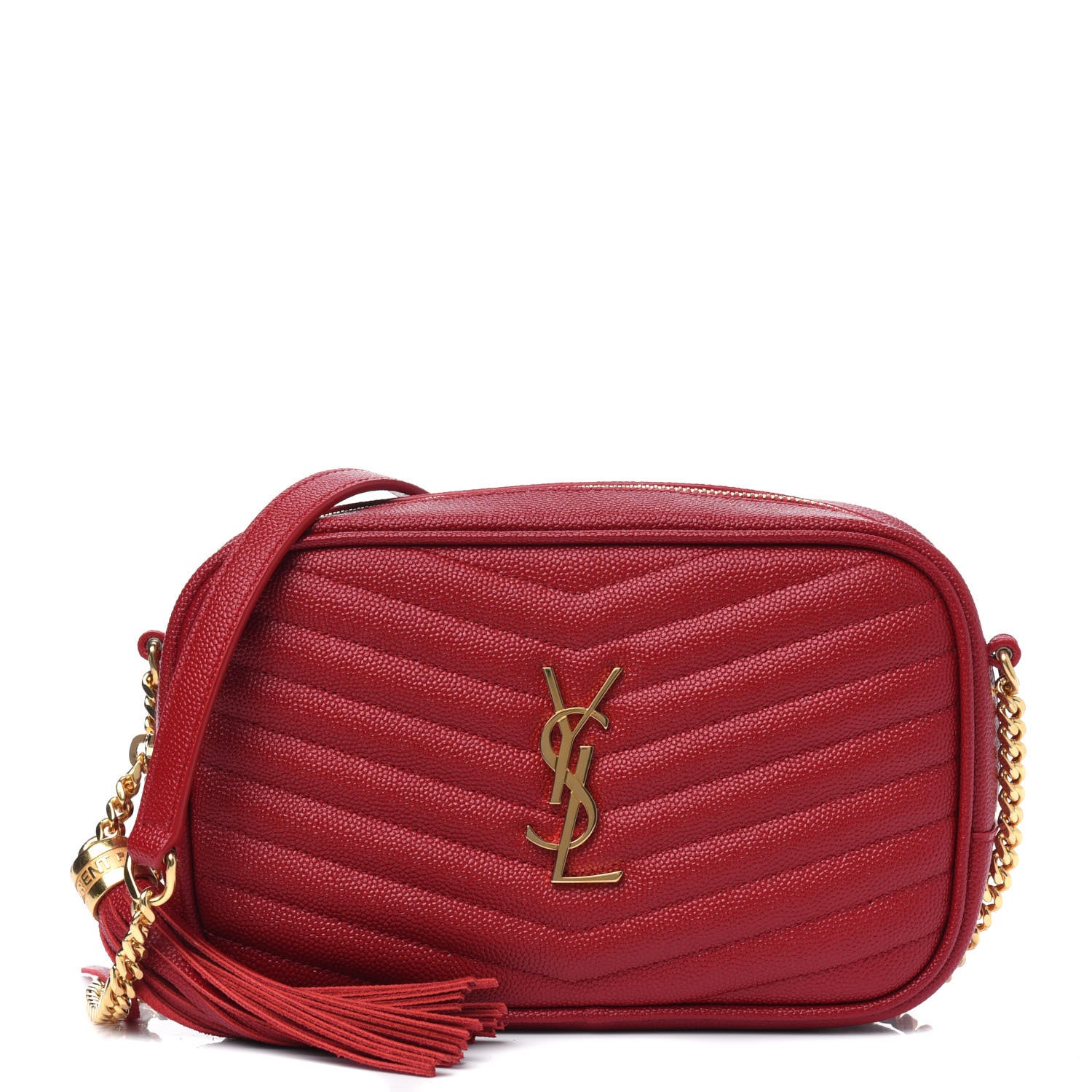 Saint Laurent Grain De Poudre Matelasse Monogram Mini Lou Camera Bag Eros Red 1 of 5