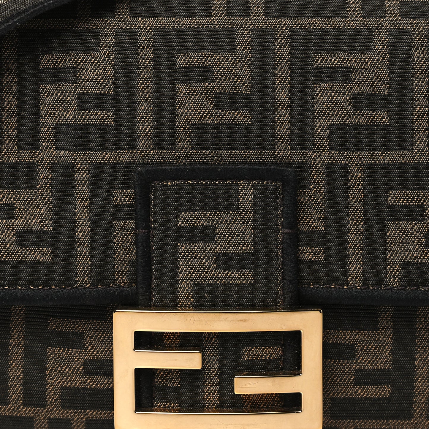 Fabric Jacquard FF 1974 Medium Baguette Tobacco Moro Black