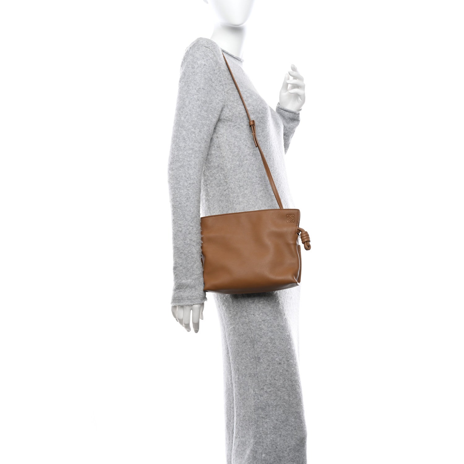 Loewe Calfskin Mini Flamenco Knot Clutch Oak 2 of 9