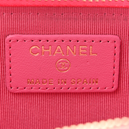 Chanel Caviar Quilted Zipped Key Holder Case Pink 6 of 9