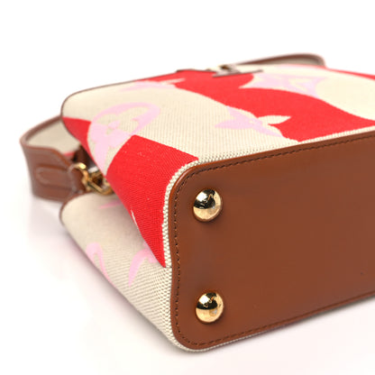 Louis Vuitton Canvas Calfskin Embroidered Braided Monogram Capucines BB Red 8 of 9