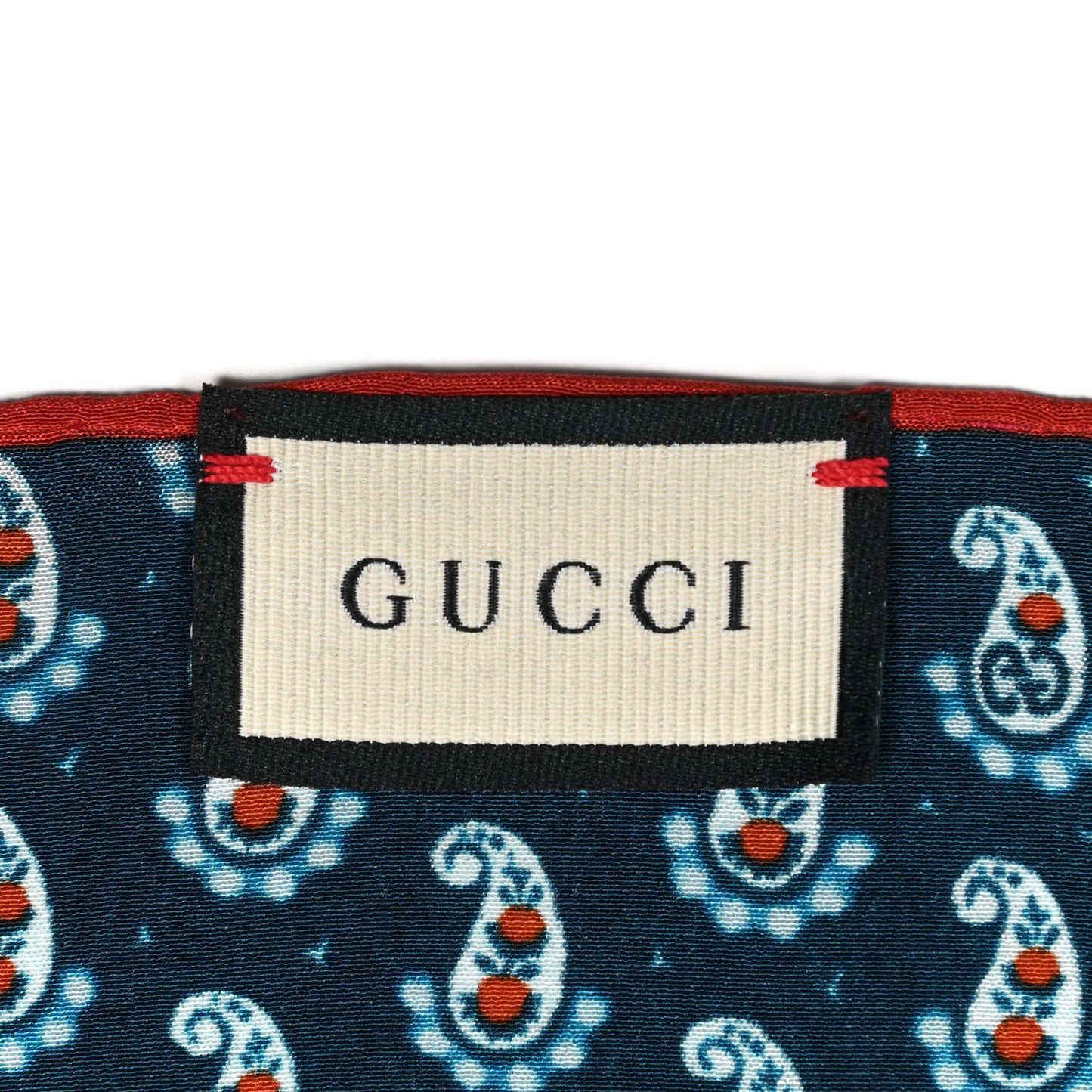 Silk Paisley Printed Pocket Square Blue