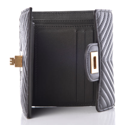Chanel Aged Calfskin Chevron Reissue Compact Wallet Grey 5 of 9