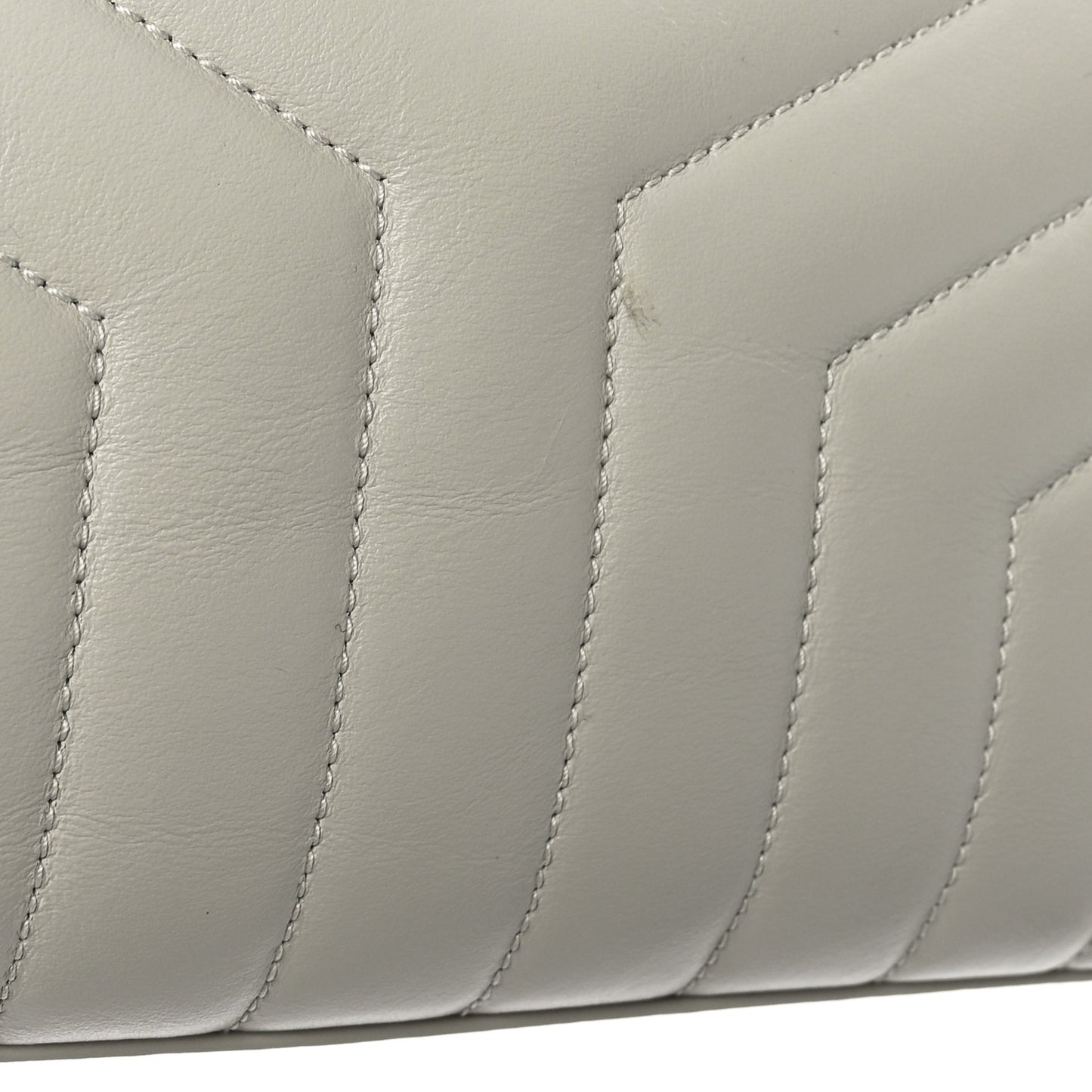 Calfskin Y Quilted Monogram Medium Loulou Chain Satchel Ivory