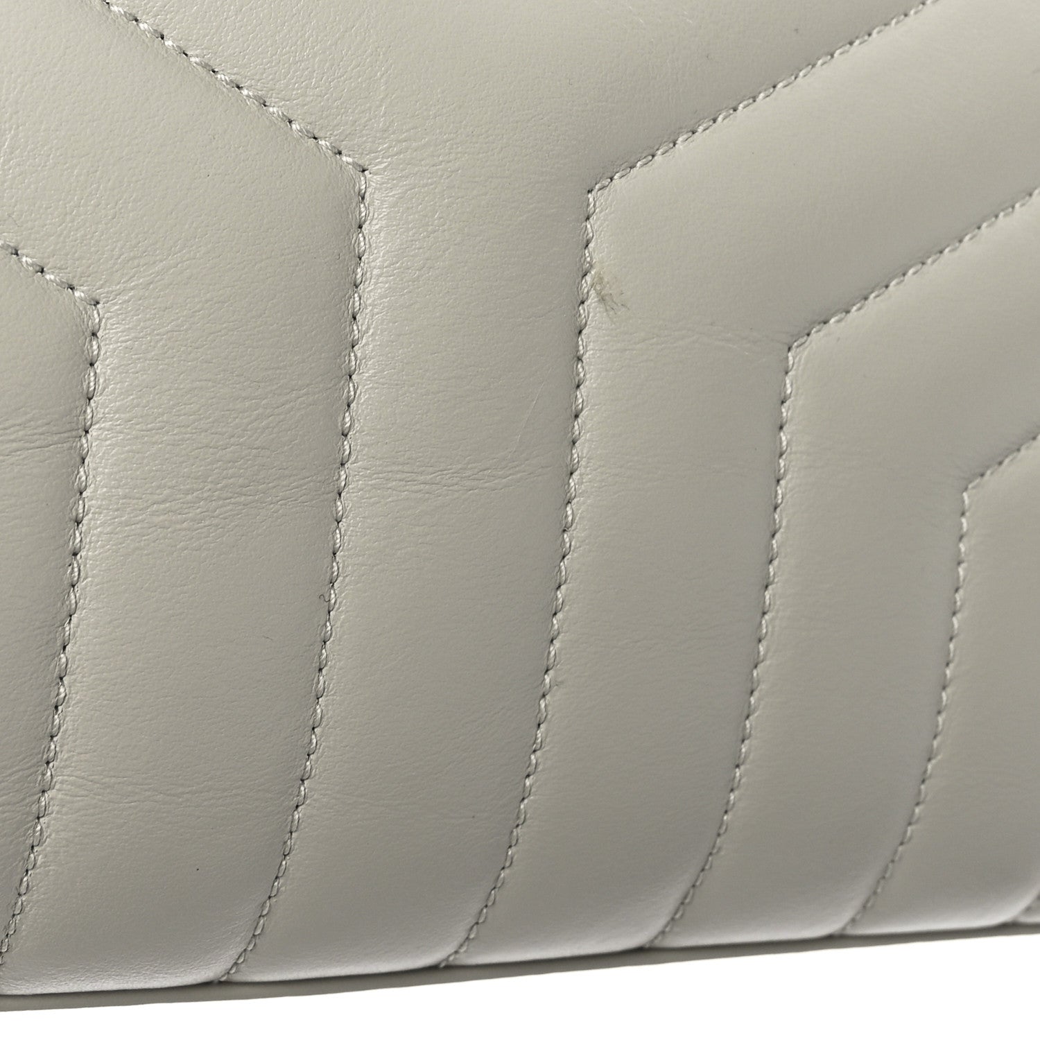 Saint Laurent Calfskin Y Quilted Monogram Medium Loulou Chain Satchel Ivory 12 of 12