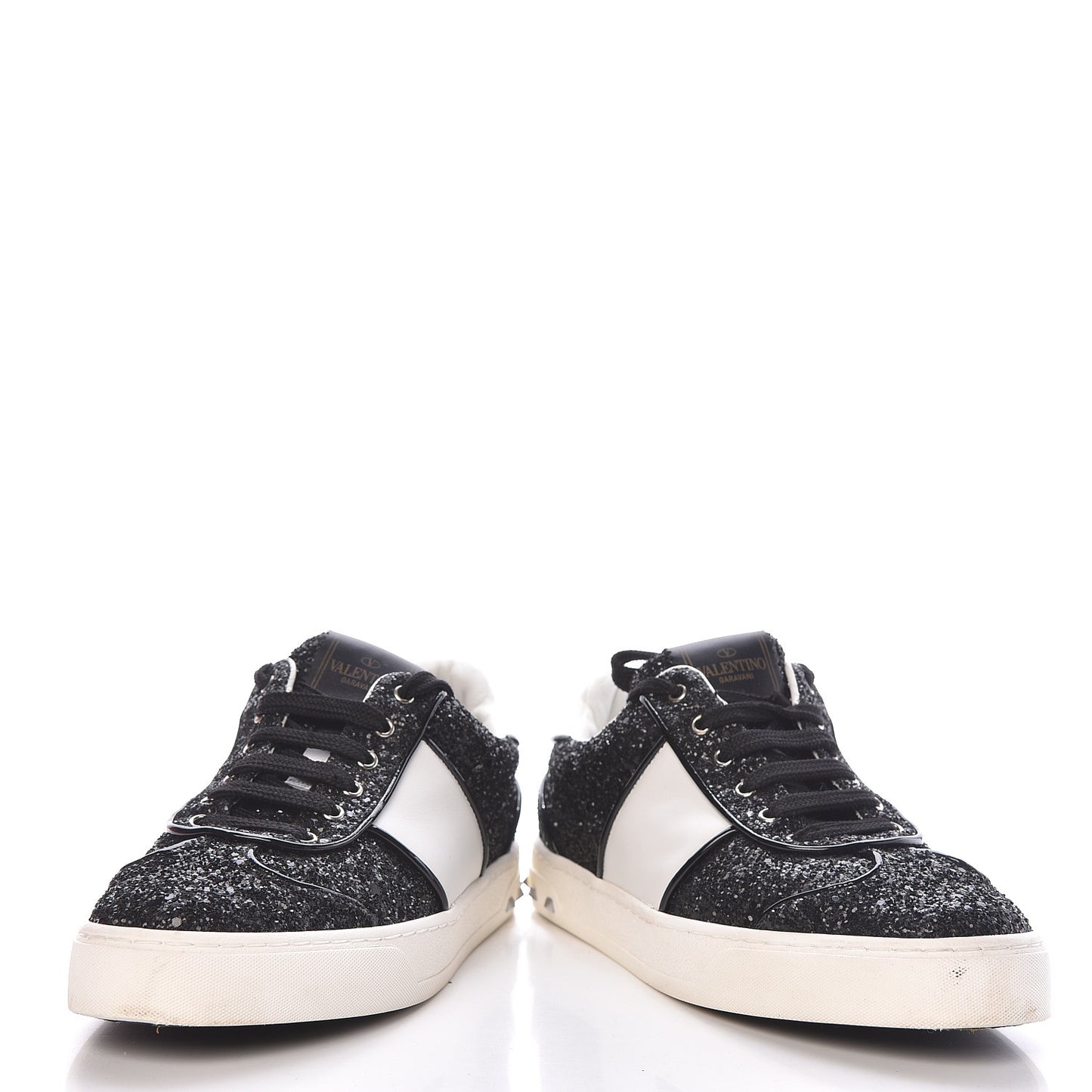 Calfskin Glitter Flycrew Sneakers 36.5 Black