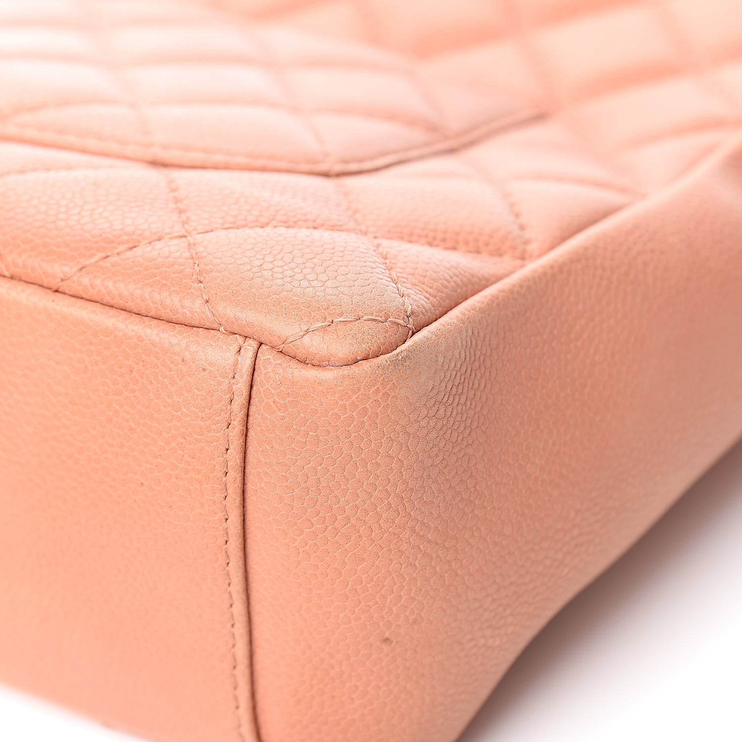Chanel Caviar Quilted Petit Shopping Tote PST Light Red 16 of 17