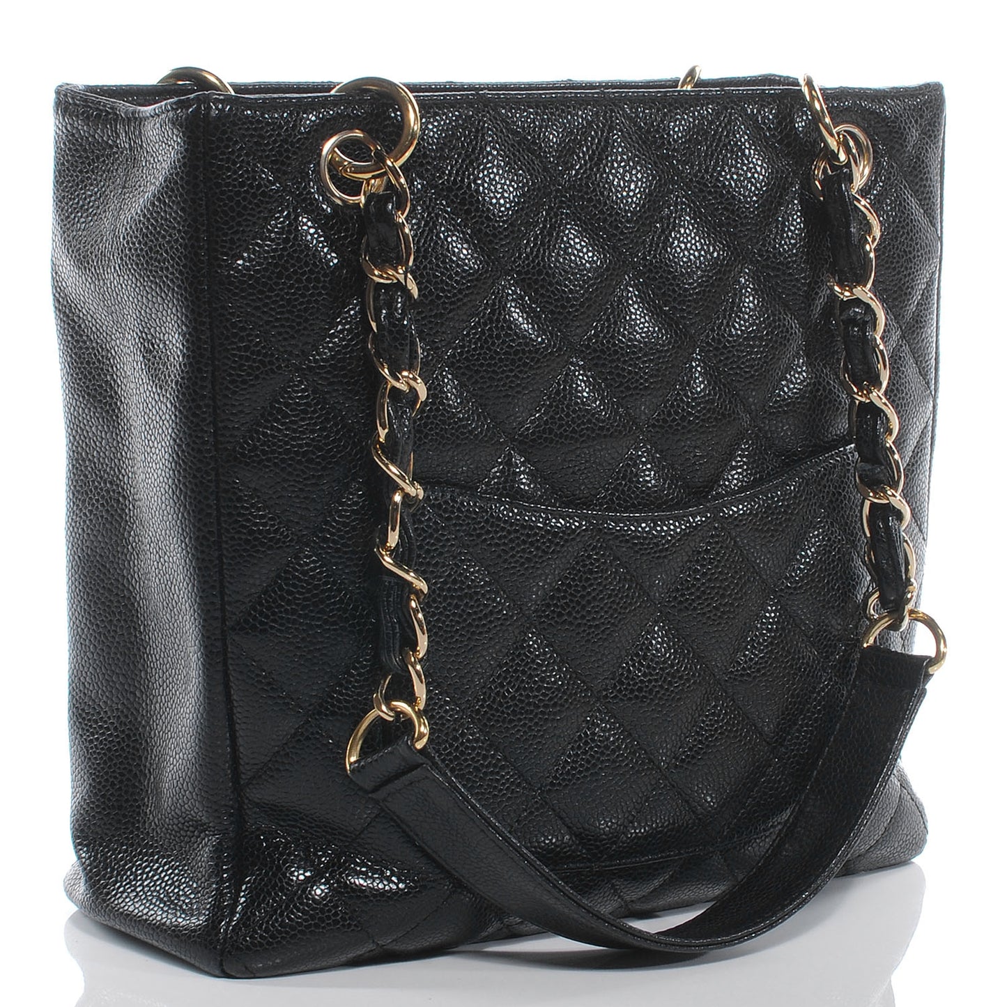 Caviar Petit Shopping Tote PST Black