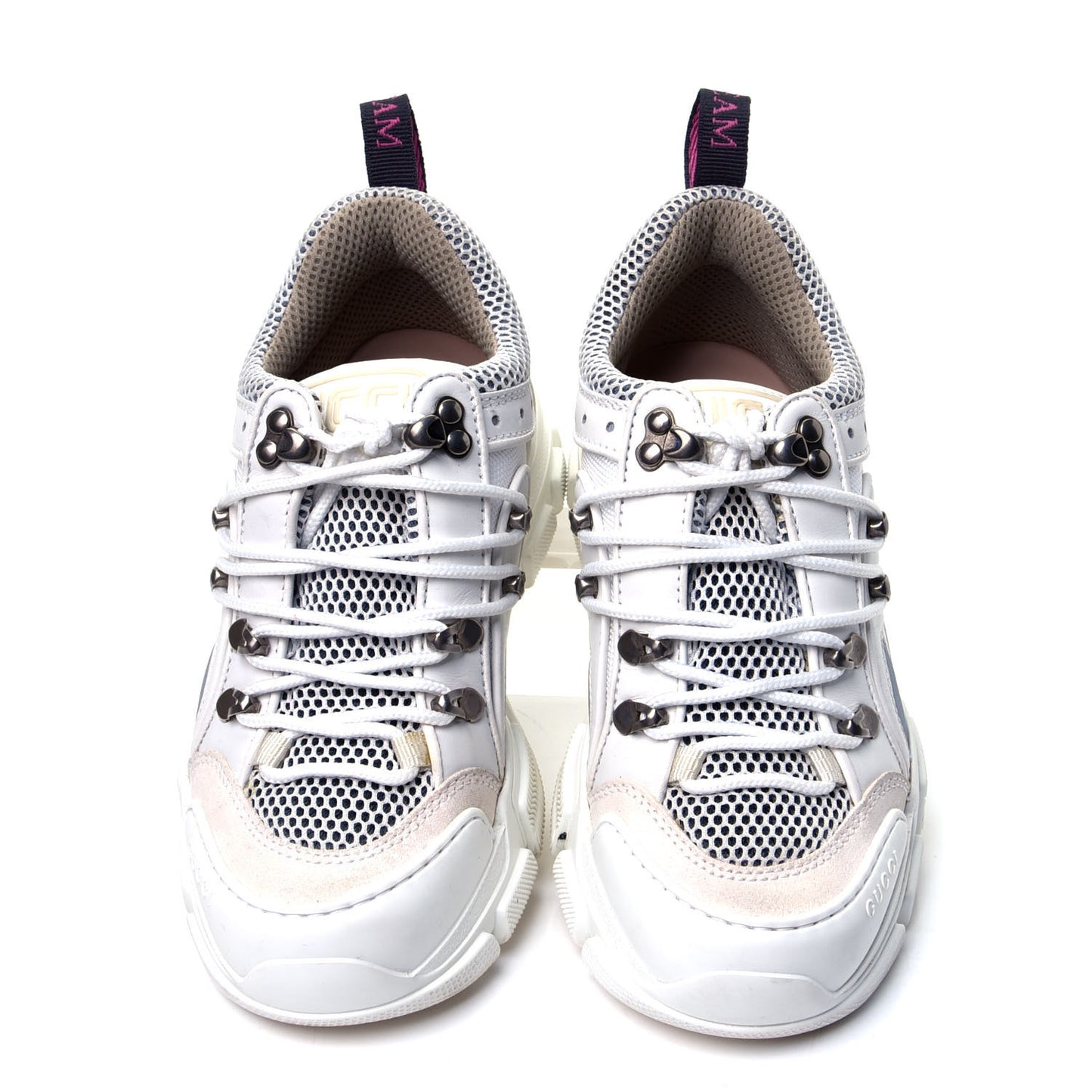 X SEGA Mesh Calfskin Suede Womens Flashtrek Sneakers 36.5 Great White