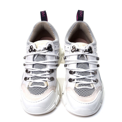 Gucci X SEGA Mesh Calfskin Suede Womens Flashtrek Sneakers 36.5 Great White 5 of 10