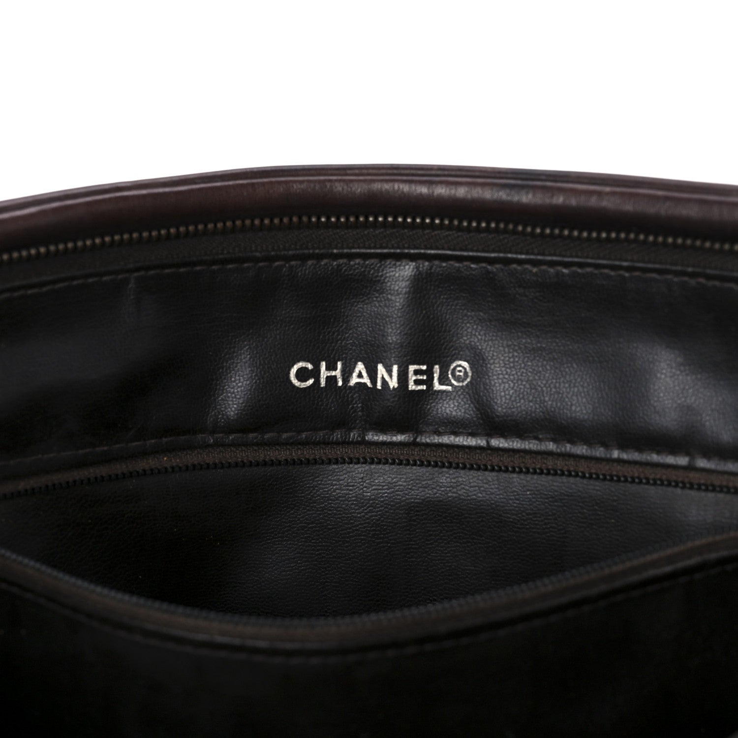 Chanel Lambskin Quilted Cosmetic Case Brown 6 of 12