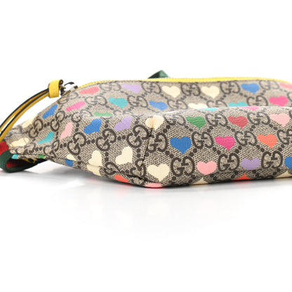 Gucci Soft GG Supreme Monogram Hearts Web Childrens Belt Bag Beige Ebony Multicolor Freesia 9 of 10