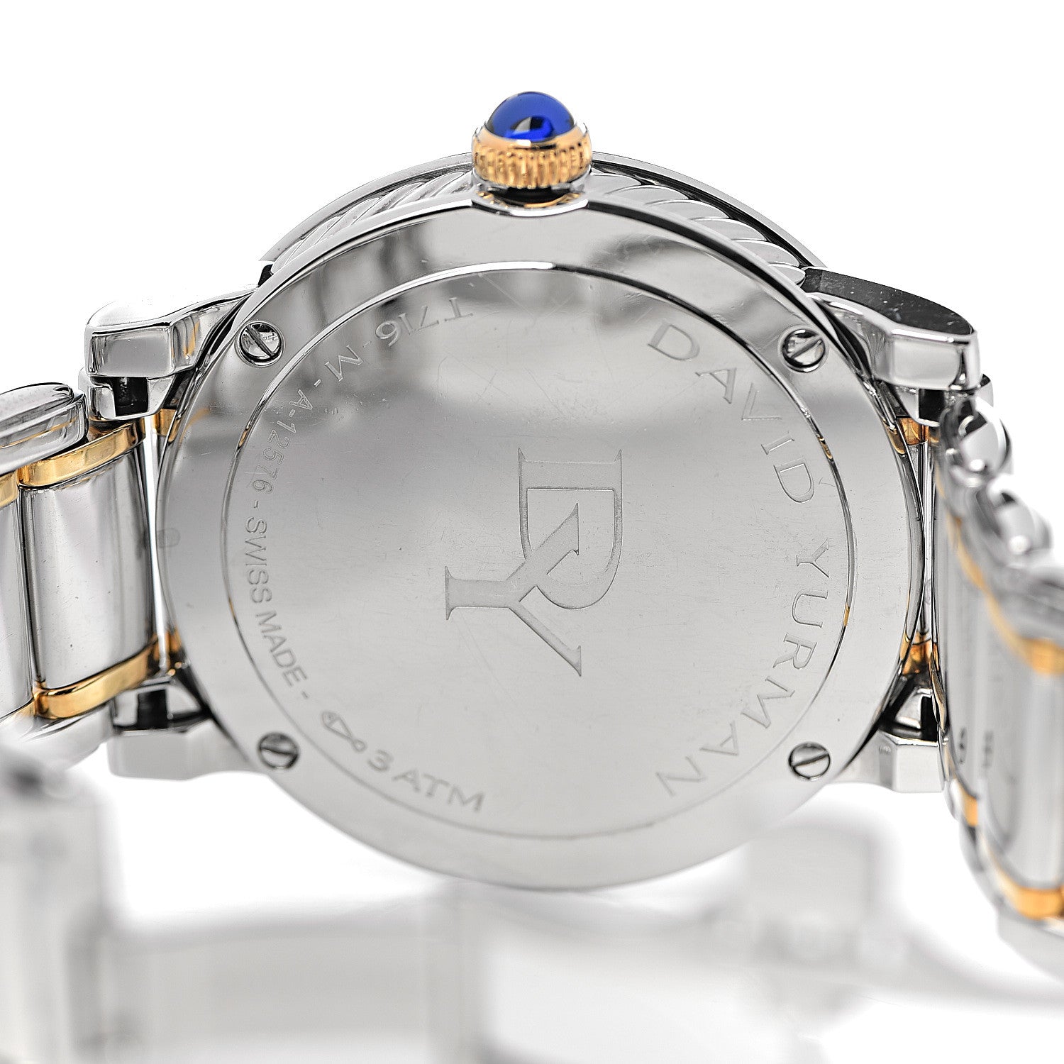 David Yurman Stainless Steel 18K Yellow Gold Diamond Mother of Pearl 38mm Classic Quartz Watch 5 of 8