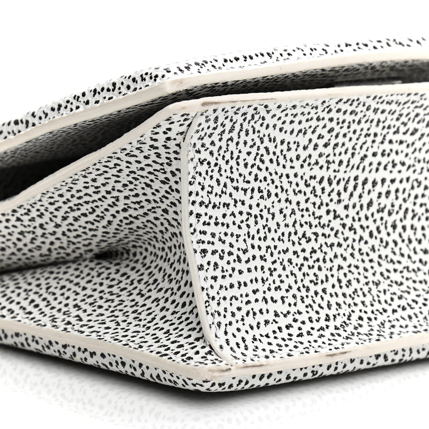 Textured Calfskin Soleil East West Shoulder Bag White