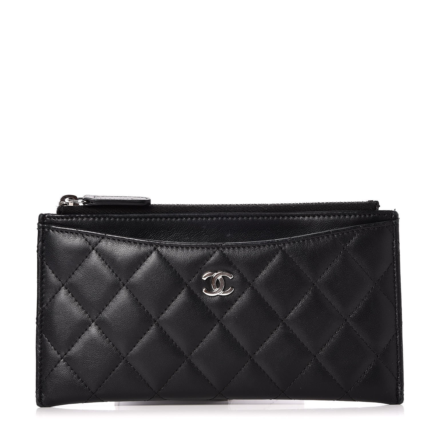Chanel Lambskin Quilted Classic Zip Pouch Black 1 of 10