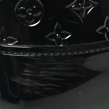 Louis Vuitton Rubber Embossed Monogram Drops Flat Half Boots 37 Black 9 of 10