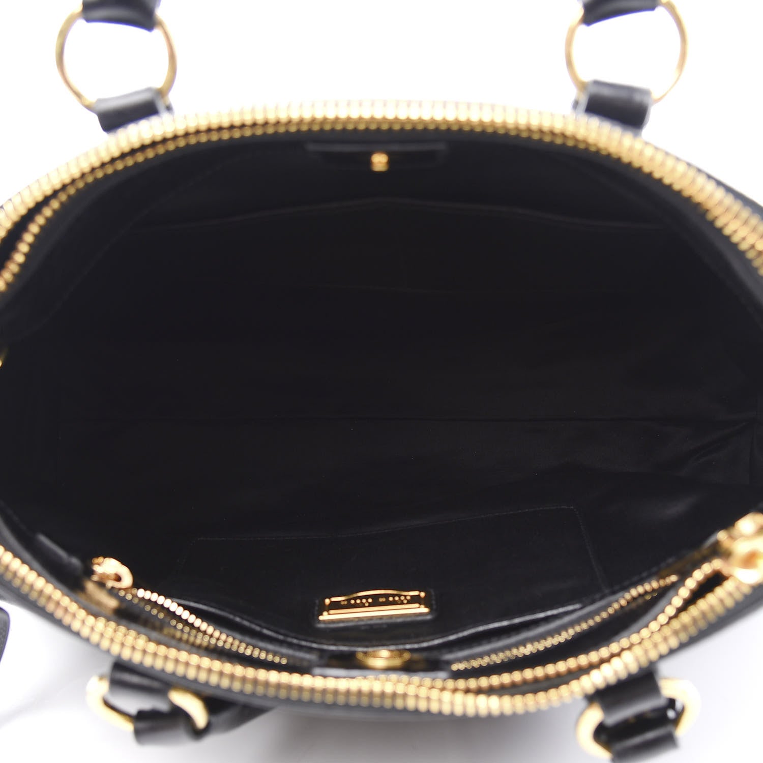 Miu Miu Vitello Shine Double Zip Tote Black 4 of 10
