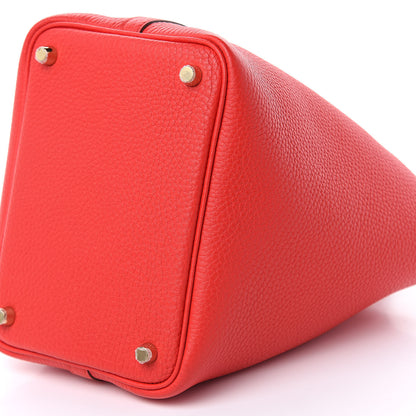 Hermes Taurillon Clemence Picotin Lock 18 PM Rouge De Coeur 8 of 9
