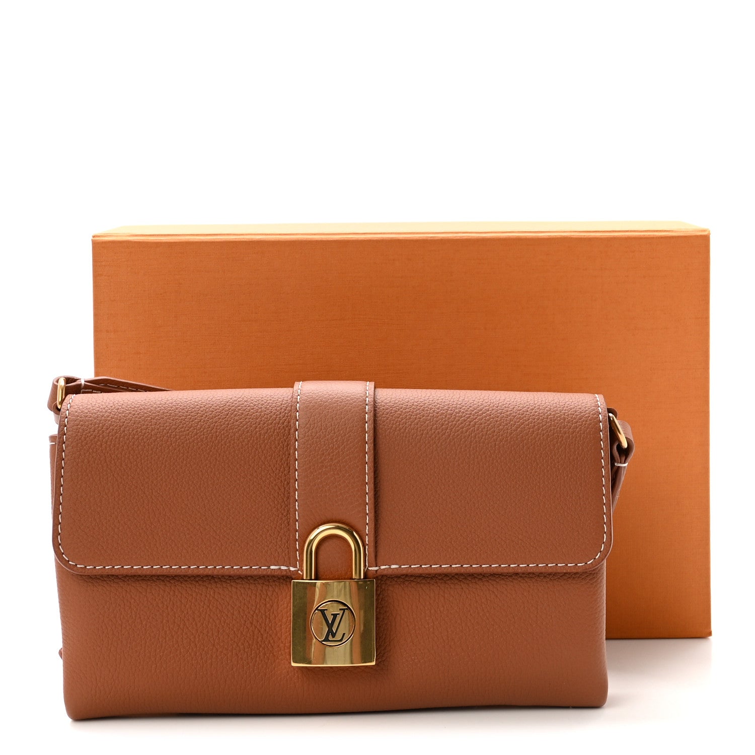 Louis Vuitton Grained Calfskin Low Key Wallet On Chain Cognac 11 of 11