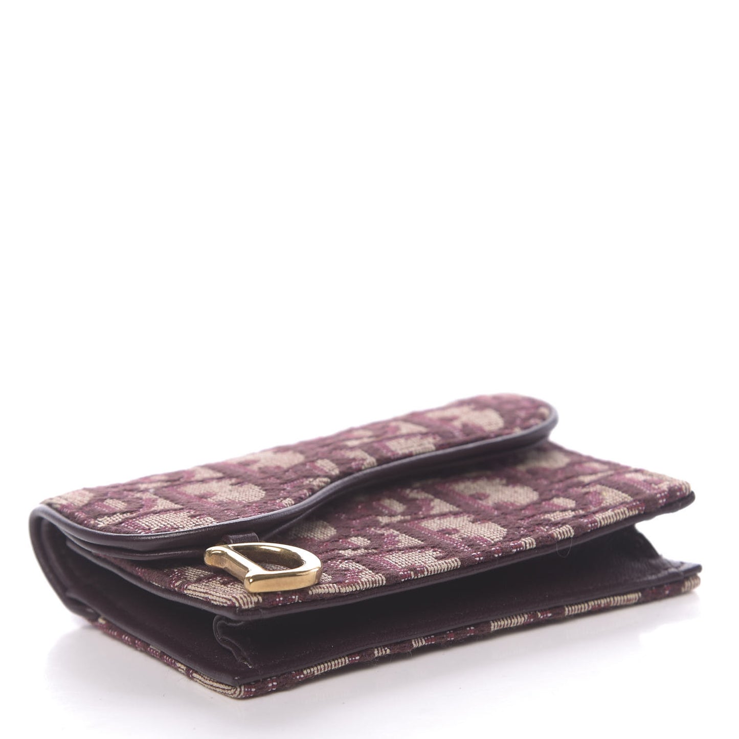 Oblique Saddle Card Holder Bordeaux