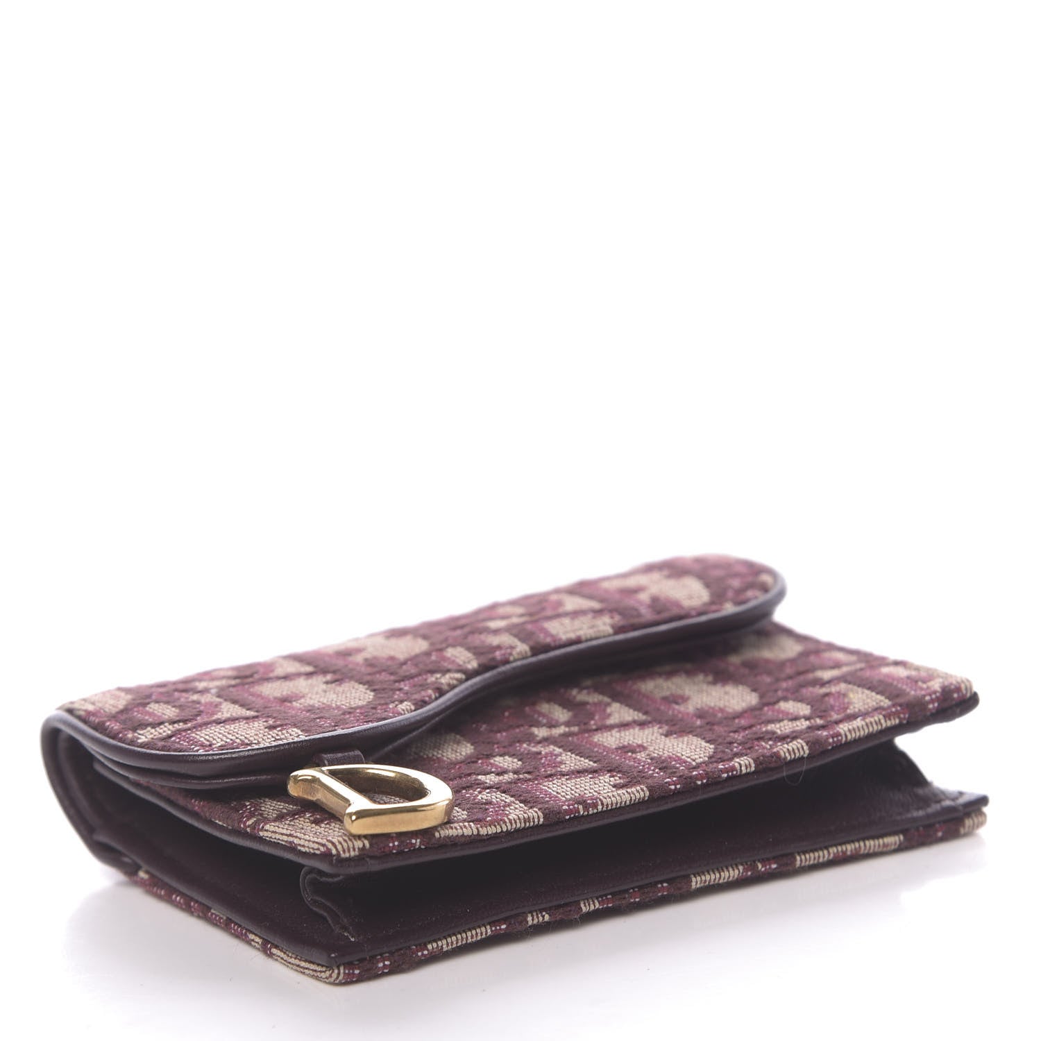 Christian Dior Oblique Saddle Card Holder Bordeaux 4 of 7