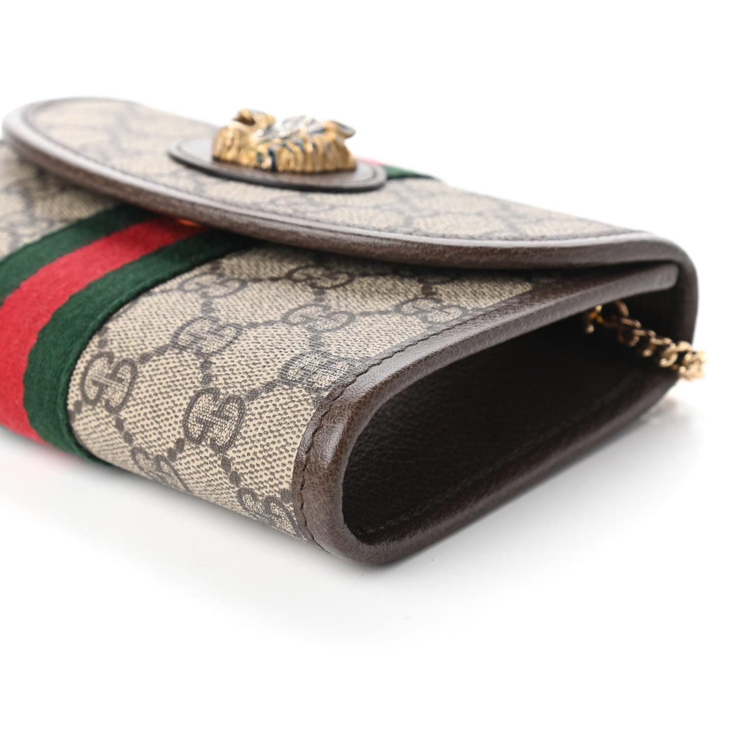 Gucci GG Supreme Monogram Web Mini Rajah Slim Flap Shoulder Bag Beige New Acero 7 of 10